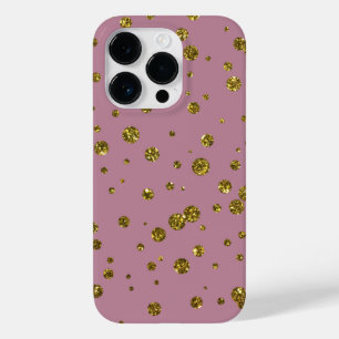 Coque Pour iPhone 14 Pro Confetti Gold Parties scintillant et boîtier de té