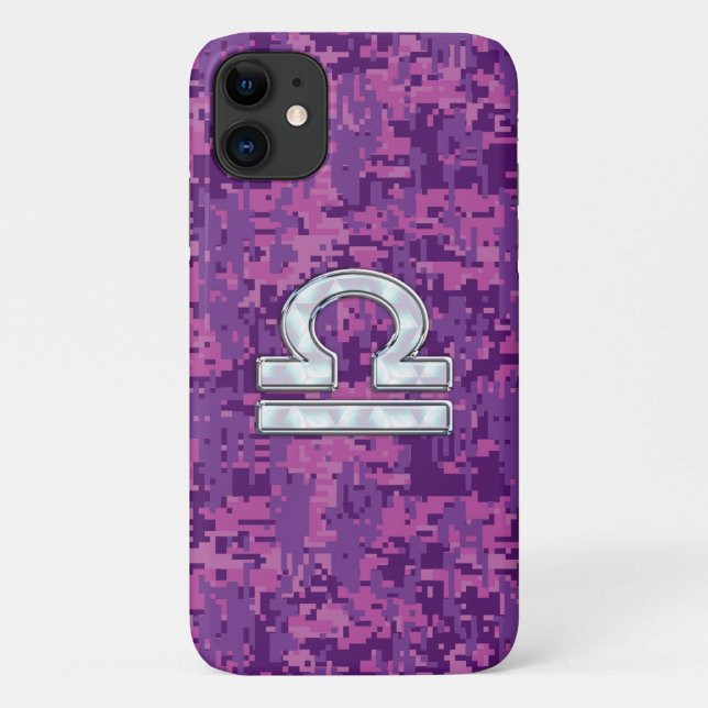 Coques Case-Mate iPhone Connexion Libra sur Camo numérique Fuchsia (Dos)