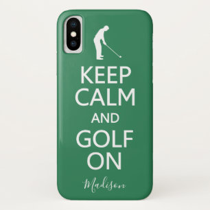Case-Mate iPhone Case Conserver le calme et le golf Sur mesure nom et co