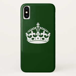 Coque Case-Mate Pour iPhone CONSERVEZ CALME COURONNE sur la Personnaliser vert