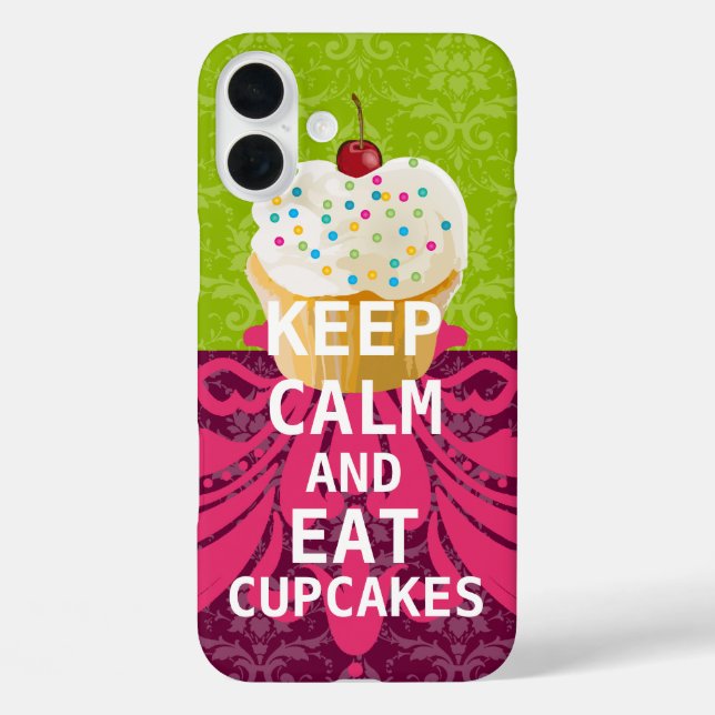 Coques Case-Mate iPhone CONSERVEZ CALME ET Mangez Cupcakes-changer la prun (Verso)