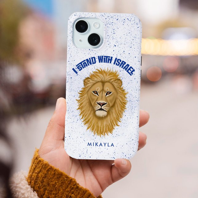 Coques Case-Mate iPhone Constante Avec Israël. Lion de Juda | Nom (Créateur téléchargé)