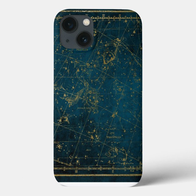 Coques Case-Mate iPhone constellation de carte étoile céleste galaxie doré (Verso)
