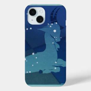 Coque Pour iPhone 15 Constellation du Capricorne, Zodiaque Vintage, Ast