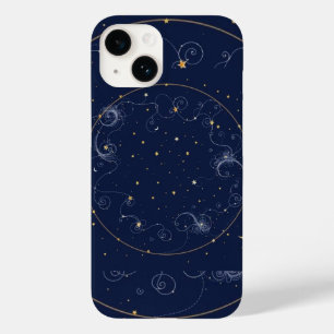 Coque Pour iPhone 14 Constellations célestes Carte des étoiles Phases