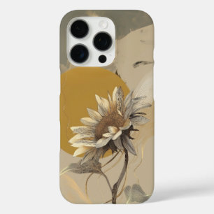 Coques iPhone 16 Pro Contour de tournesol minimaliste neutre
