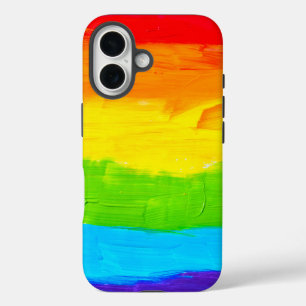 Coques iPhone 16 Contours de peinture couleur arc-en-ciel