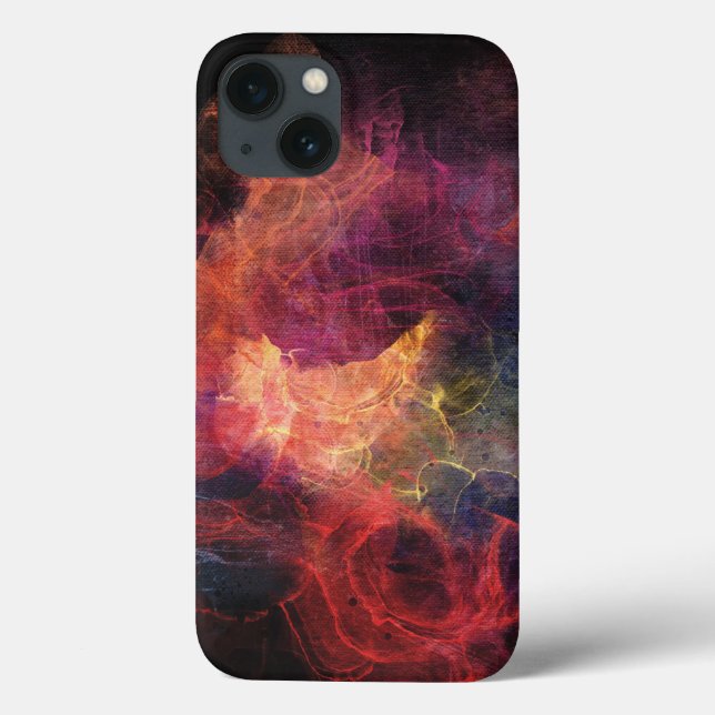 Coques Case-Mate iPhone Cool Art Abstrait noir rouge orange (Verso)