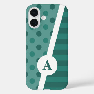 Coques iPhone 16 Cool bleu Polka point et Motif de bande