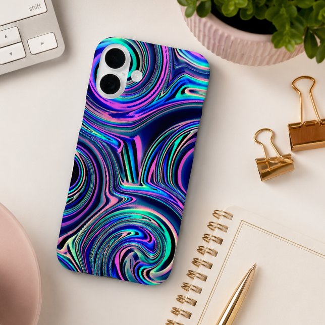 Coques Case-Mate iPhone Cool bleu turquoise violet rose Motif (Créateur téléchargé)
