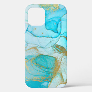 Case-Mate iPhone Case Cool Blue Gold Unique Aquarelle Motif