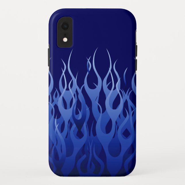 Coques Case-Mate iPhone Cool Blue Racing Flames Pin Stripes (Dos)