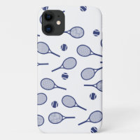 Cool Blue Retro Raquettes Motif Joueur de tennis