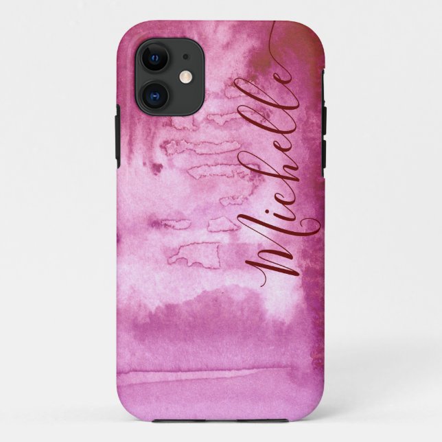 Coques Case-Mate iPhone Cool d'aquarelle Abstraite encre rose Coque-mat iP (Dos)