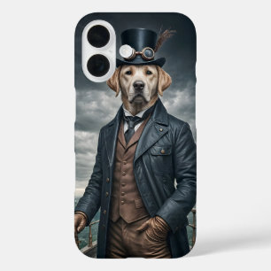 Coques iPhone 16 Cool Elégant Victorian Steampunk Labrador Chien Ar