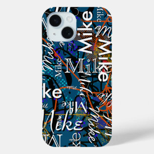 Coque Pour iPhone 15 Cool et Motif Abstrait moderne avec son nom