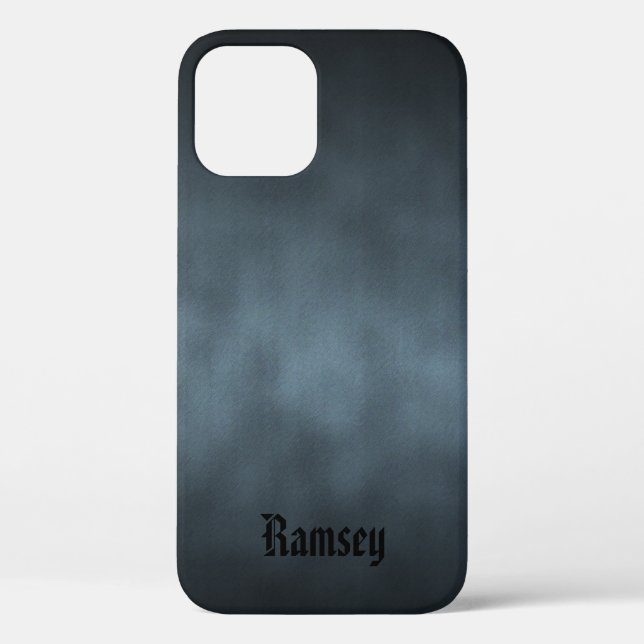 Coques Case-Mate iPhone Cool Grey Goth Ombre Art avec votre nom (Verso)