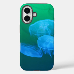 Coques iPhone 16 Cool Jellyfish Green Blue Gradient
