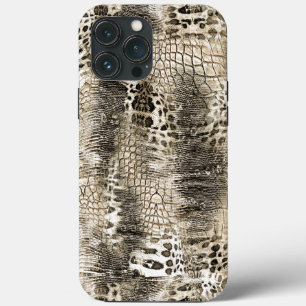 Case-Mate iPhone Case Cool Neutre Brown Snakeskin Motif