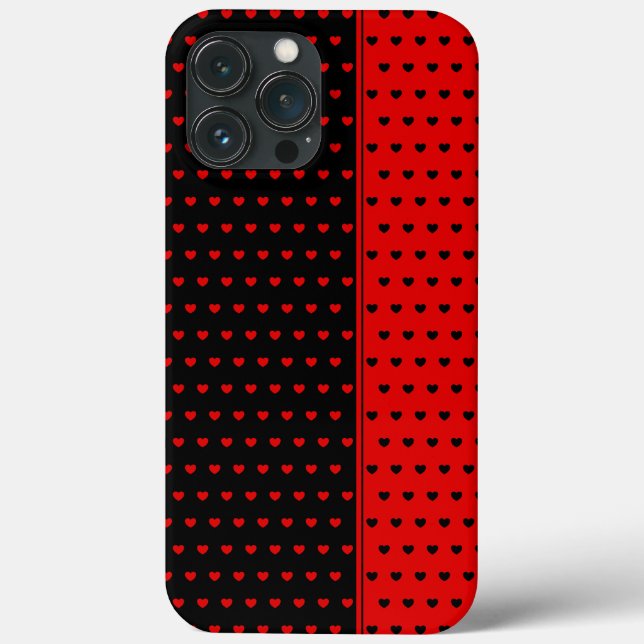 Coques Case-Mate iPhone Cool Noir Et Rouge Pois / Coeurs Motif (Verso)