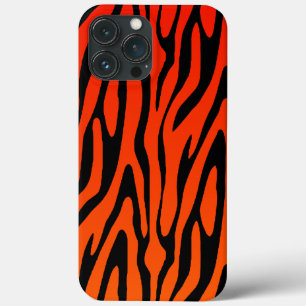 iPhone 13 Pro Max Case Cool Orange et noir Zebra Stripes Motif
