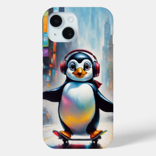 Coque Pour iPhone 15 Cool Peinture d'Art numérique de pingouin