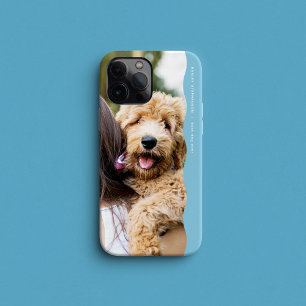 Coque Pour iPhone 15 Cool preppy bleu clair ondulé bord une photo