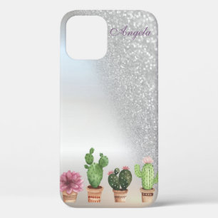 Case-Mate iPhone Case Cool Silver Parties scintillant Ombre, Cactus