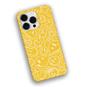 Coque Pour Pour iPhone 14 Pro Max Cool Sourire visage Melting Sourire Motif jaune