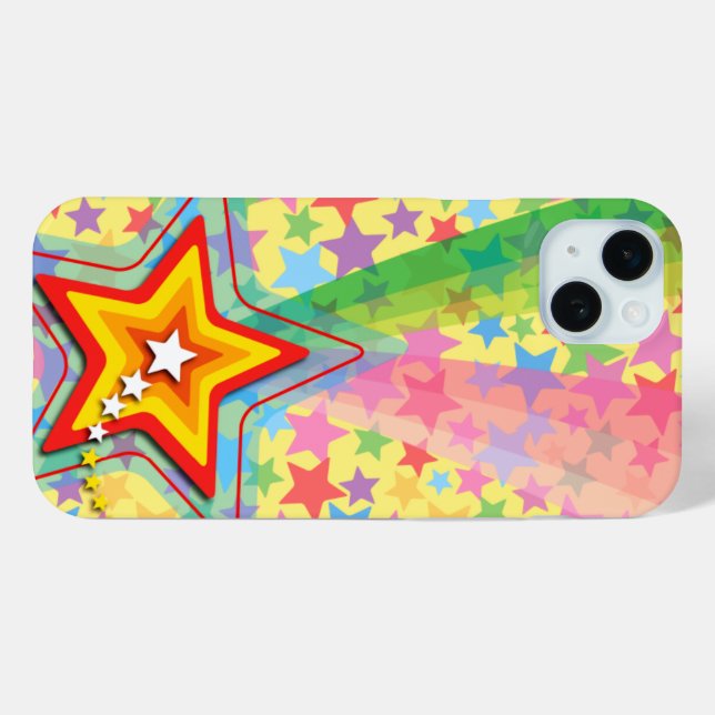 Coques Case-Mate iPhone Cool Superstar Rainbow Fun Colorful Shooting Star (Verso (horizontal))