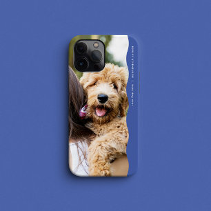 Coque Pour iPhone 15 Cool tendance bleu ondulé bord ondulé une photo
