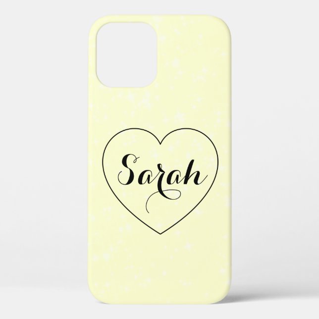 Coques Case-Mate iPhone Cool tendance Jaune, Coeur (Verso)