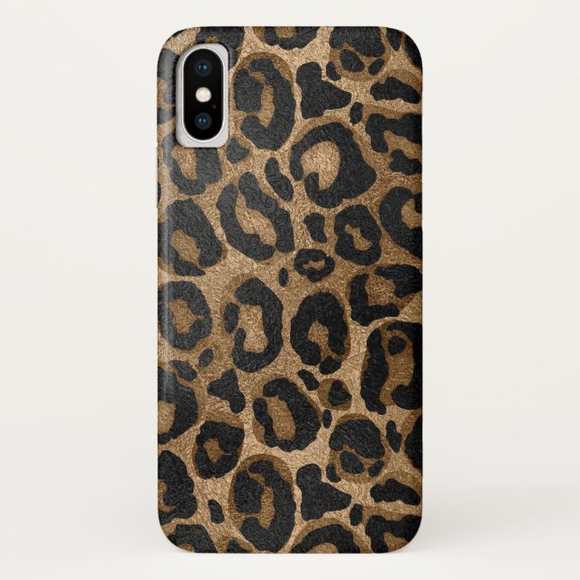 Coques Case-Mate iPhone Copie d'or et noire de Jaguar de léopard de (Dos)