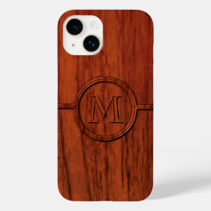 Coques Pour iPhone Copie en bois d'acajou de monogramme