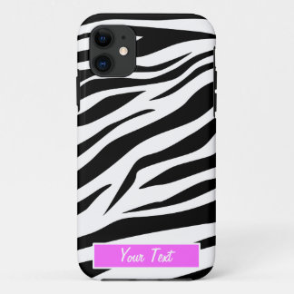 Coque iPhone 11 Copie noire/blanche de zèbre - personnalisez