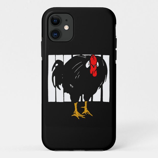 Coques Case-Mate iPhone Coq noir coupé en bois victorien (Dos)