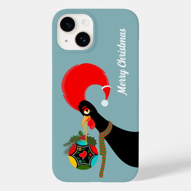 Coques Case-Mate iPhone Coq portugais et saint Bauble de Noël (Verso)