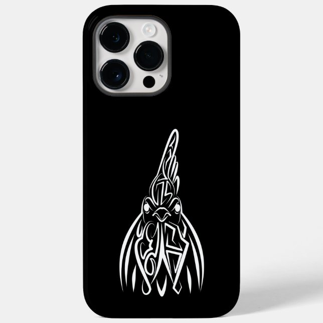Coques Case-Mate iPhone Coq tribal noir et blanc (Verso)
