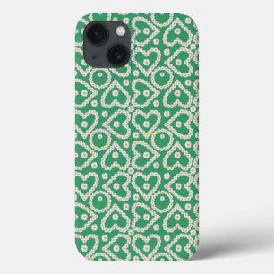 iPhone 13 Case Coque-coque ipad : Chaînes de marguerite sur vert