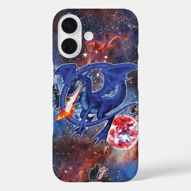 Coques Case-Mate iPhone Coque-coque iphone de dragon cosmique Azurite (Verso)