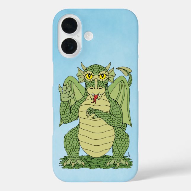 Coques Case-Mate iPhone Coque-coque iphone de dragon vert mignon (Verso)