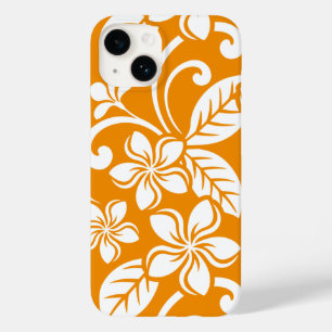 Coque Pour iPhone 14 COQUE-coque iphone de l'ÎLE PLUMERIA (ORANGE)