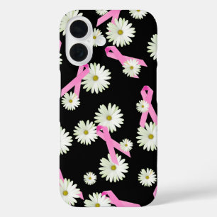Coques iPhone 16 Coque-coque iphone de marguerites et rubans roses