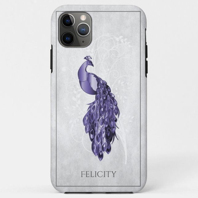 Coques Case-Mate iPhone Coque-coque iphone de Peacock Élégant Violet (Dos)