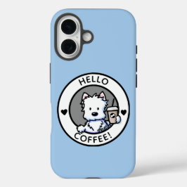 Coques iPhone 16 Coque-coque iphone KiniArt Coffee Westie