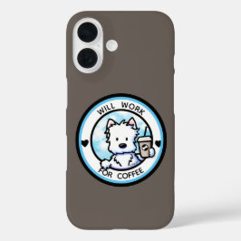 Coques iPhone 16 Coque-coque iphone KiniArt Coffee Westie