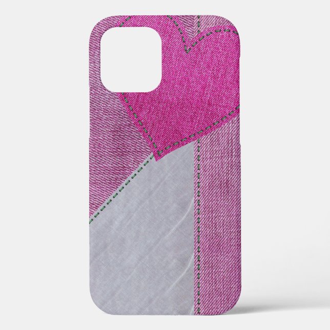 Coques Case-Mate iPhone Coque-coque iphone Rose Denim Heart (Verso)