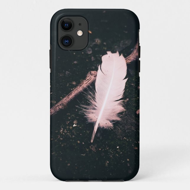 Coques Case-Mate iPhone Coques iphone abstraits en plumes roses (Dos)