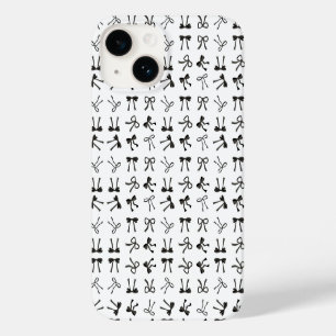 Coque Pour iPhone 14 Coquette black Bows