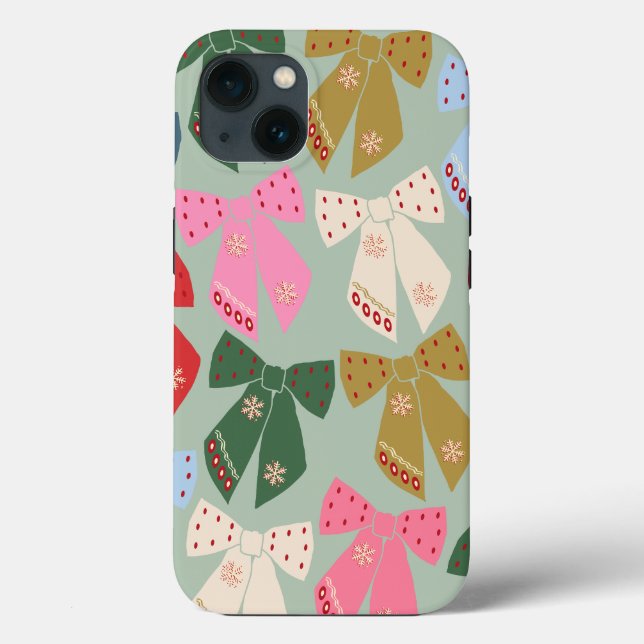 Coques Case-Mate iPhone Coquette des vaches de Noël rétro (Verso)